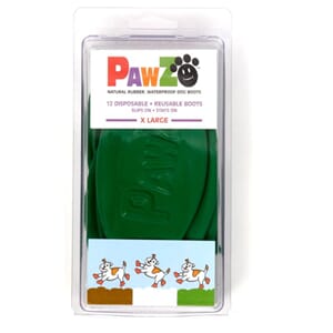 Pawz Hundesko X-Large 12,7cm (mørkegrønn) 12stk