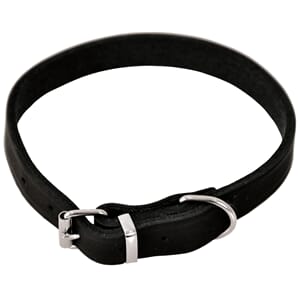 Halsbånd Lær 14mmx35cm Svart Dogman