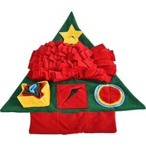 Companion X'mas dog sniffing carpet