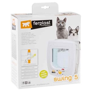 Ferplast Kattedør Swing 5 4Veis Hvit