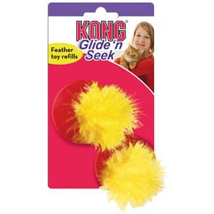 KONG Leke Feather refill 2p Gul 5cm