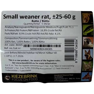 Fryste Små Weaner Rats +/- 25-60gr 5pk