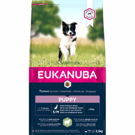 Eukanuba Dog Puppy S/M Lamb & Rice, 2,5 kg