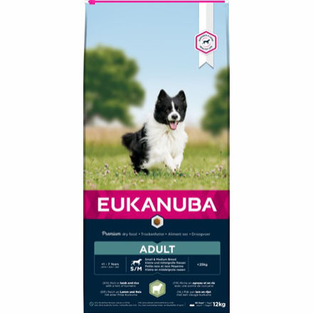 Eukanuba Dog Adult Small / Medium Breed Lamb & Rice, 12 kg