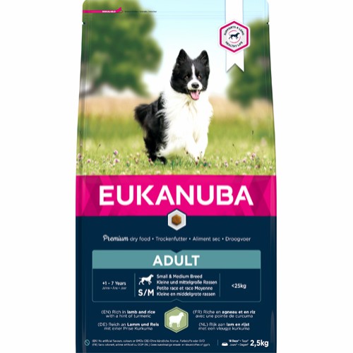 Eukanuba Dog Adult Small / Medium Breed Lamb & Rice, 2,5 kg