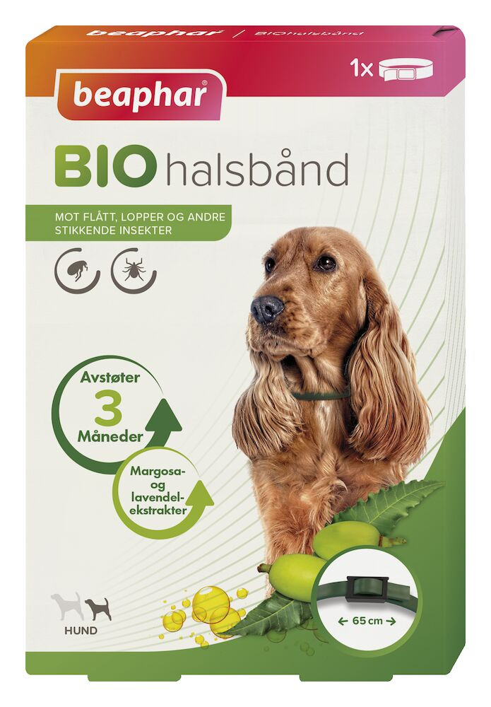 Beaphar Bio halsbånd Hund 65cm