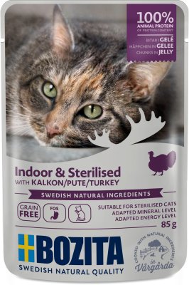 Bozita Cat Sterilized & Indoor Turkey Gele 85g