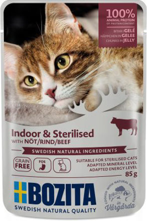 Bozita Cat Sterilized & Indoor Beef Gele 12x85g