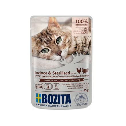 Bozita Cat Sterilized & Indoor Turkey Saus 12x85g