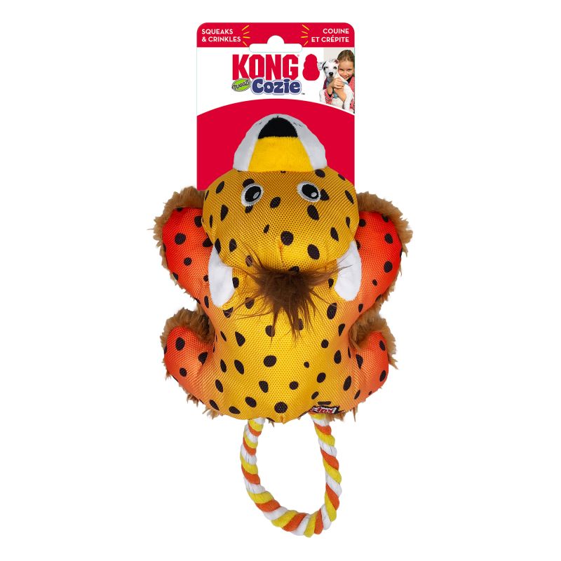 Kong Cozie Tuggz Cheetah Flerfarget 34cm