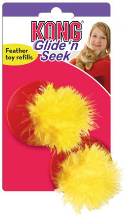 KONG Leke Feather refill 2p Gul 5cm