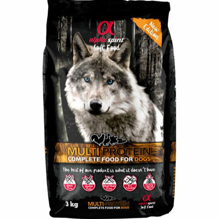 Alpha Spirit Multi-protein Complete Dog Food (Soft) 3kg