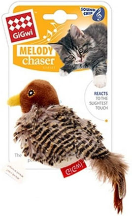 GiGwi Leke MelodyChaser Bird Brun 14cm