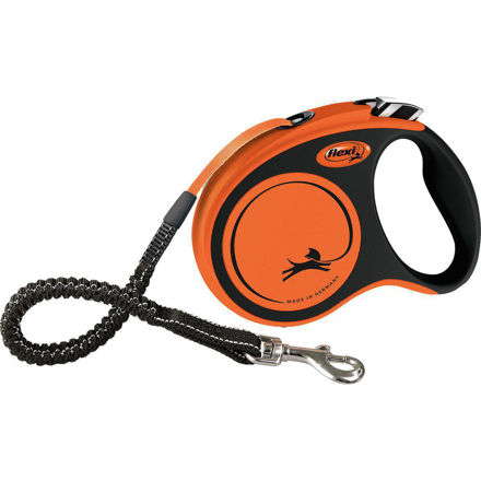 Flexi Koppel Xtreme S Bånd 5m Svart/Orange Max20kg