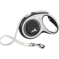 Flexi New Comfort M 5m Bånd, Svart Max 25kg