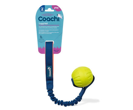 Hundeleke Coachi Tuggi Ball Marineblå/Coral/Lime